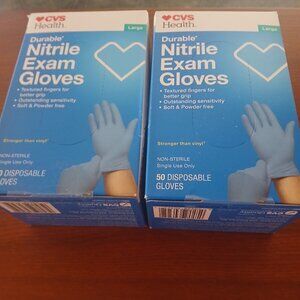 CVS  Durable Nitrile Exam Gloves  2 Boxs of 50 Count NIB